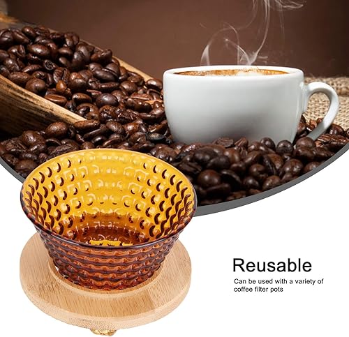 Miniatura 5 de AUNMAS Gotero de café con filtro para verter sobre el filtro, vidrio grueso, duradero, uso simple, extracción uniforme, ajuste universal,