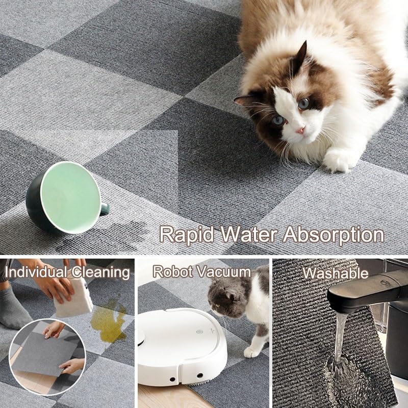 Dalles moquette modulaires à coller tapis sol auto-adhésifs beige