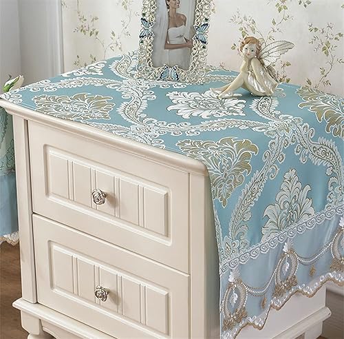 Funda simple para mesita de noche, tela de cojín de tela, moderna, universal, para dormitorio, gabinete de dormitorio, (15.7 x 35.4 pulgadas, azul