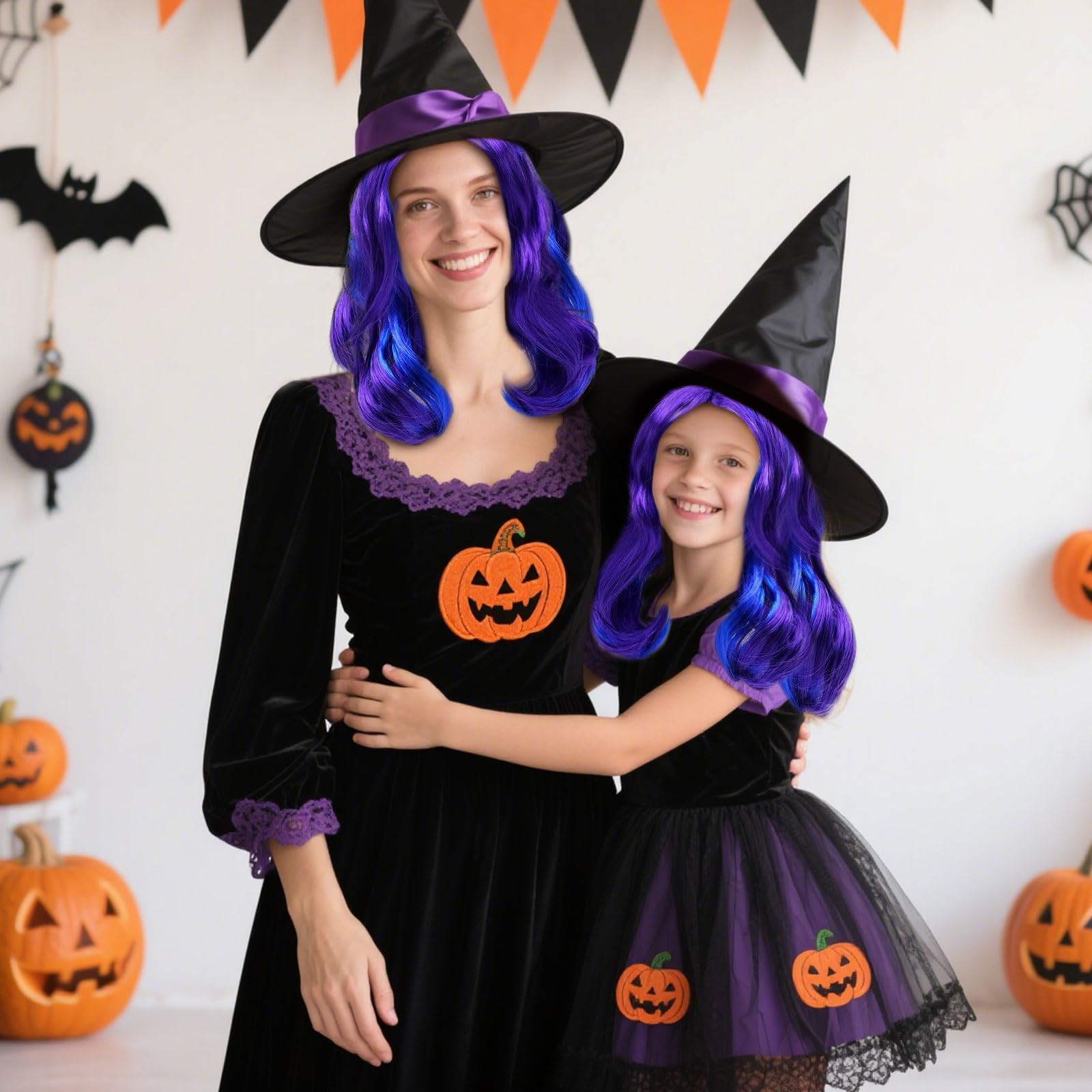 SAIIURV Purple Witch Wig Women Curly Purple Wigs for Women Halloween Wig for Halloween Masquerade Carnival Party - Image 3