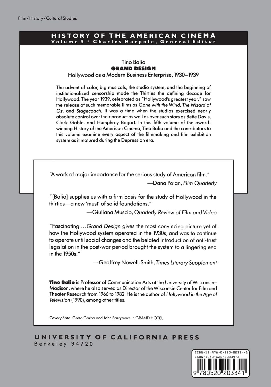 Grand Design: Hollywood as a Modern Business Enterprise, 1930-1939: 5