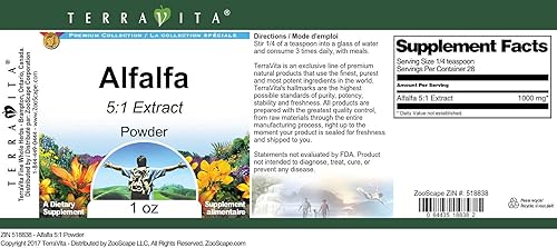Miniatura 4 de TerraVita Alfalfa 51 Polvo (1 oz, ZIN 518838)