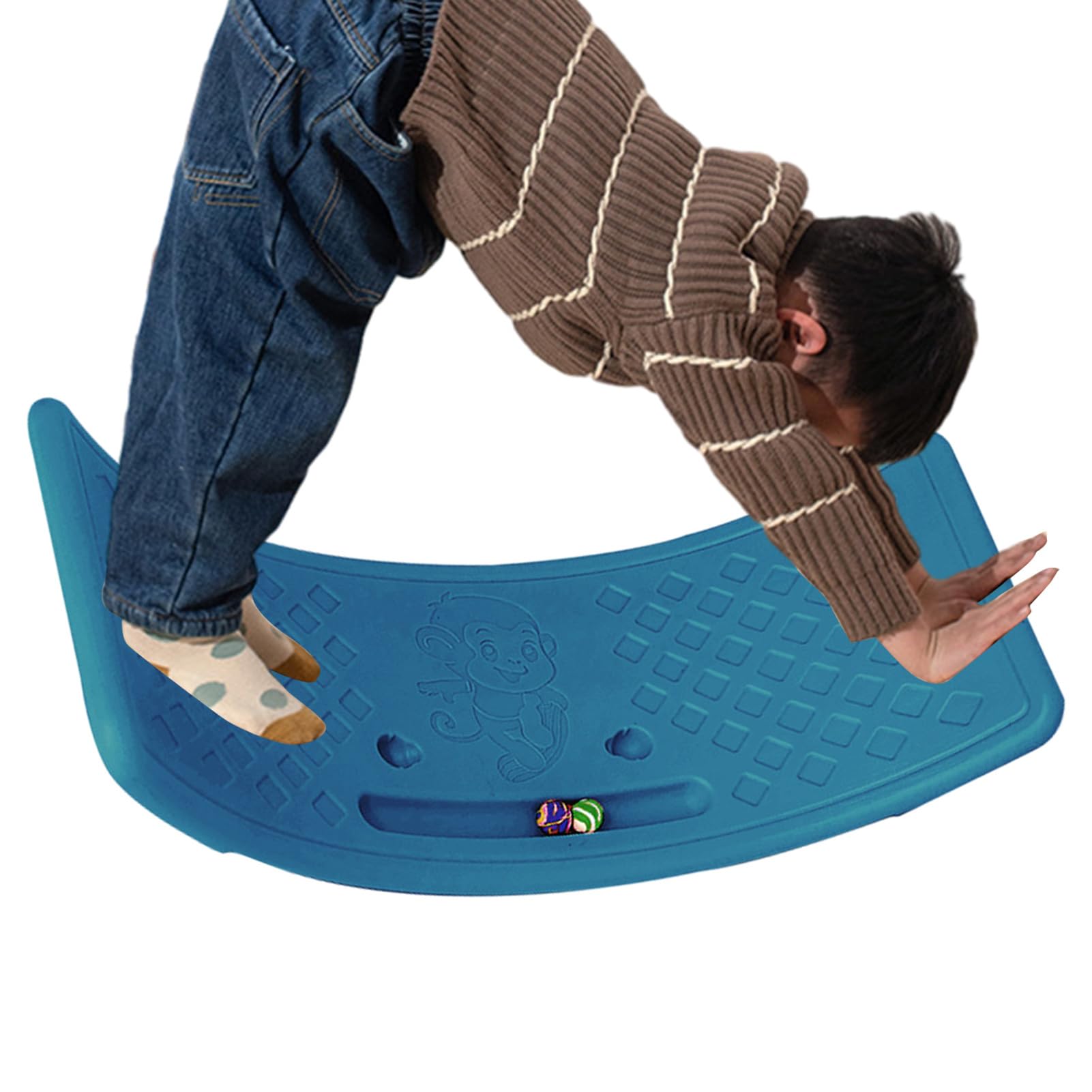 Tabla de equilibrio para niños pequeños, capacidad de carga de 25 kg, tabla de equilibrio compacta y resistente, juguete educativo de extremo abierto, sin olor, para niños