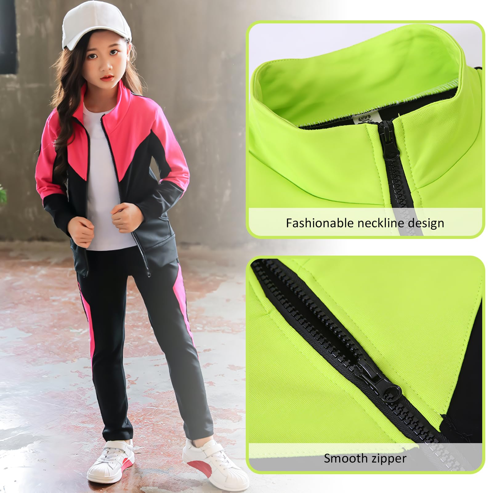 Mädchen Trainingsanzug Kinder Jogginganzug Sportanzug Zweiteiliges Bekleidungsset Freizeit Anzug Sportjacke&Sweathose