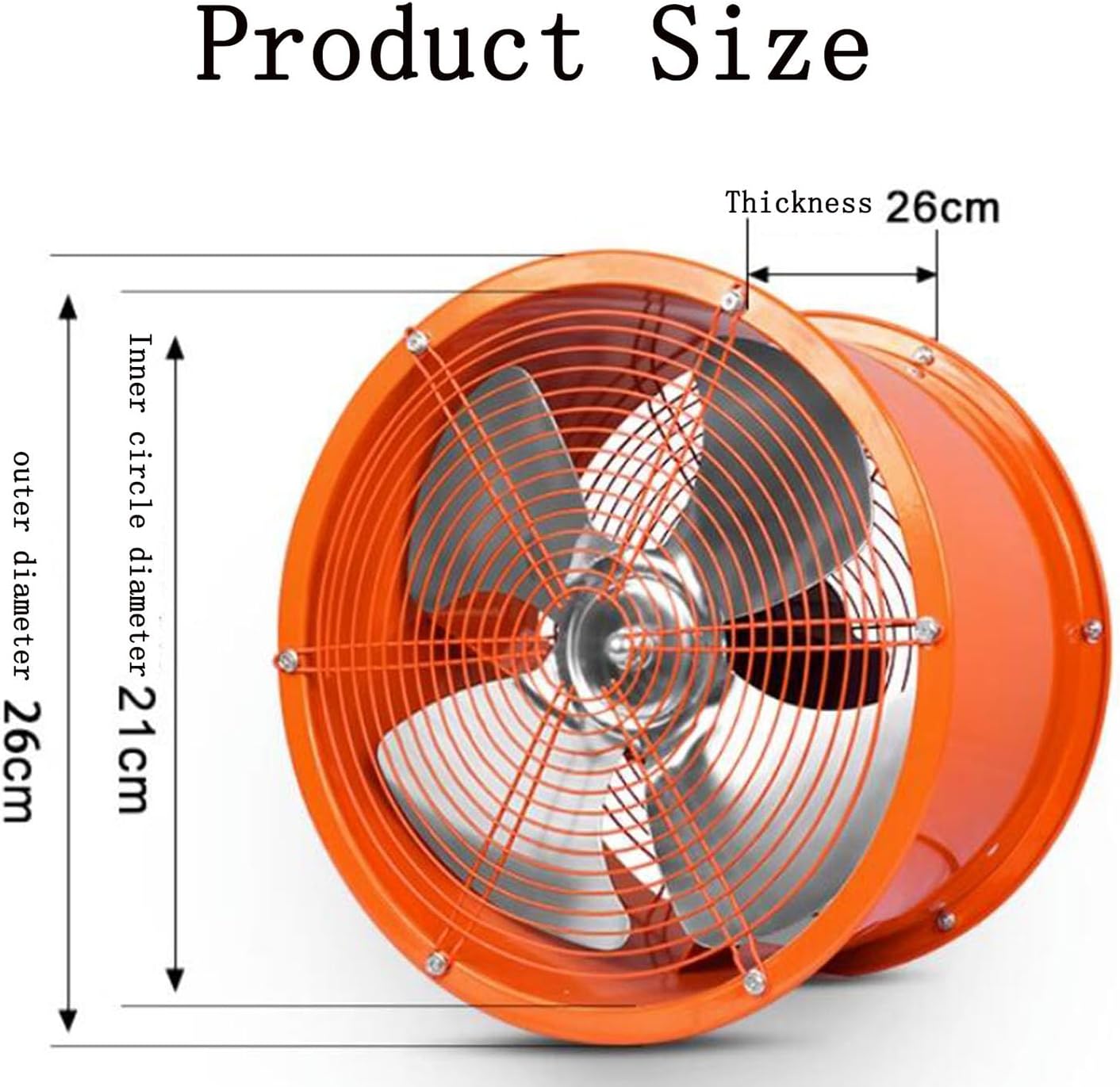 ICEMOB Industrial Exhaust Fan,Low Noise Inline Extractor Fan,Stainless Steel Fan Blade,Double Ball Bearing Motor,2800R/Min Bathroom Ventilation Fan,Exhaust Air Blower for Kitchen,Garage,8 inches