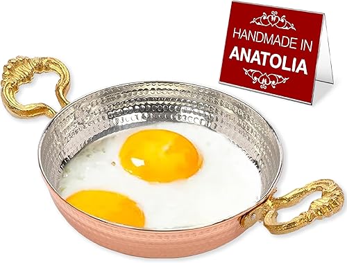 Miniatura 11 de Hakan Sartén de cobre para cocinar Sartén grande hecha a mano Sartén martillada con doble asa para tortilla Auténtica cocina de cocina e idea