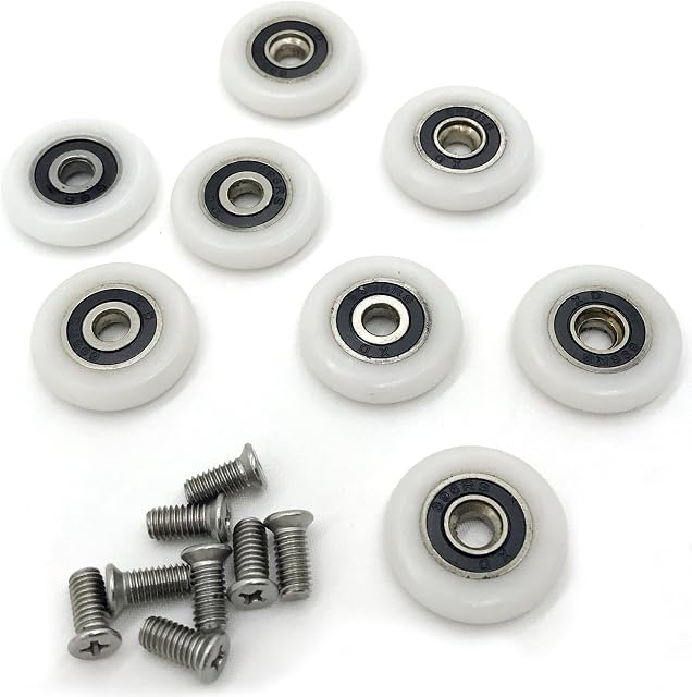 8 Sets 19mm Shower Door Wheels Rollers Runners by YuanQian