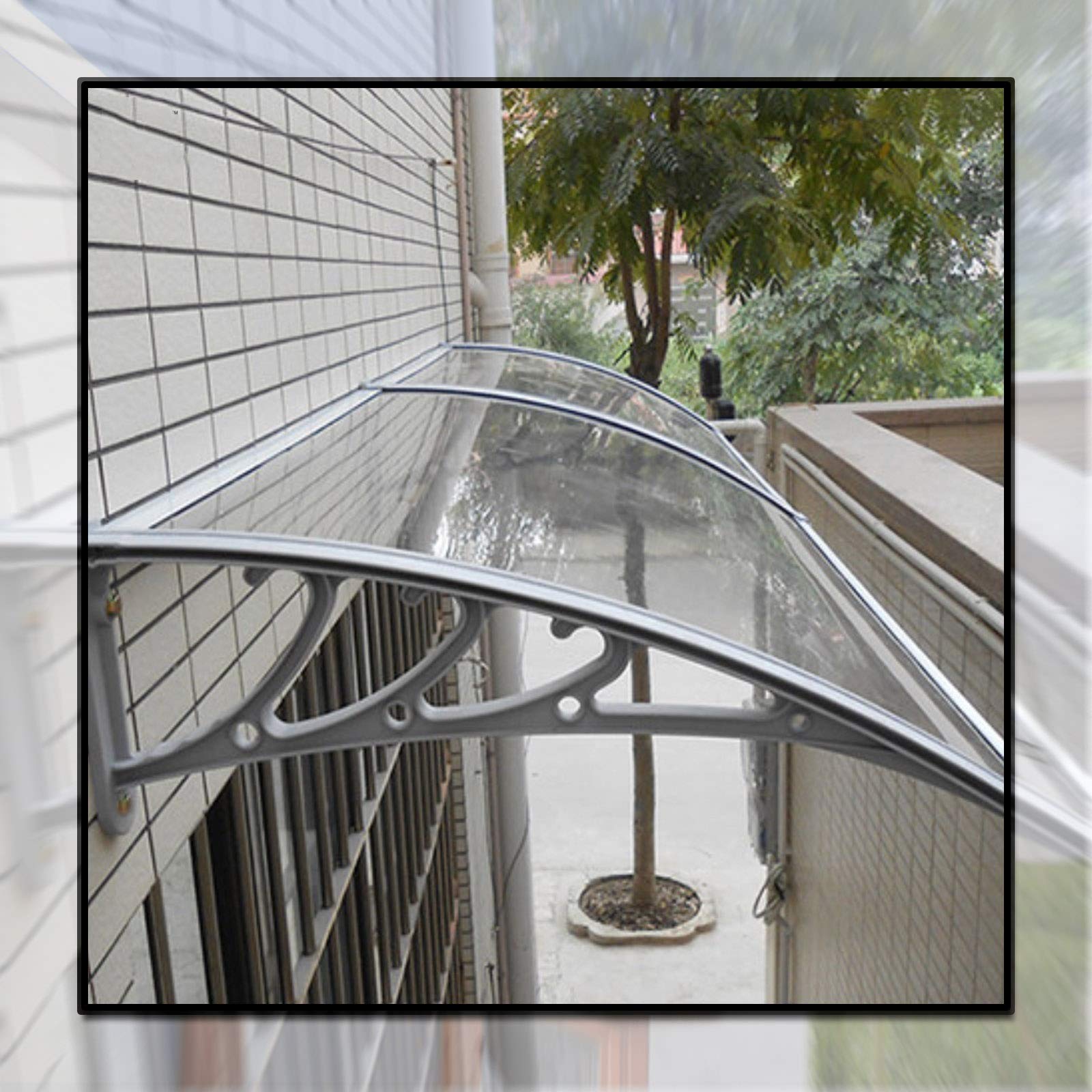 Amazon Co Jp Yjsmb 雨よけ ひさし 庇物置屋外玄関屋根サイクルカーポート防風 アンチuv 窓 ポリカーボネート カバー 湾曲したデザイン 金属 ブラケット カスタマイズ可能 Size 76cm X 150cm Diy 工具 ガーデン