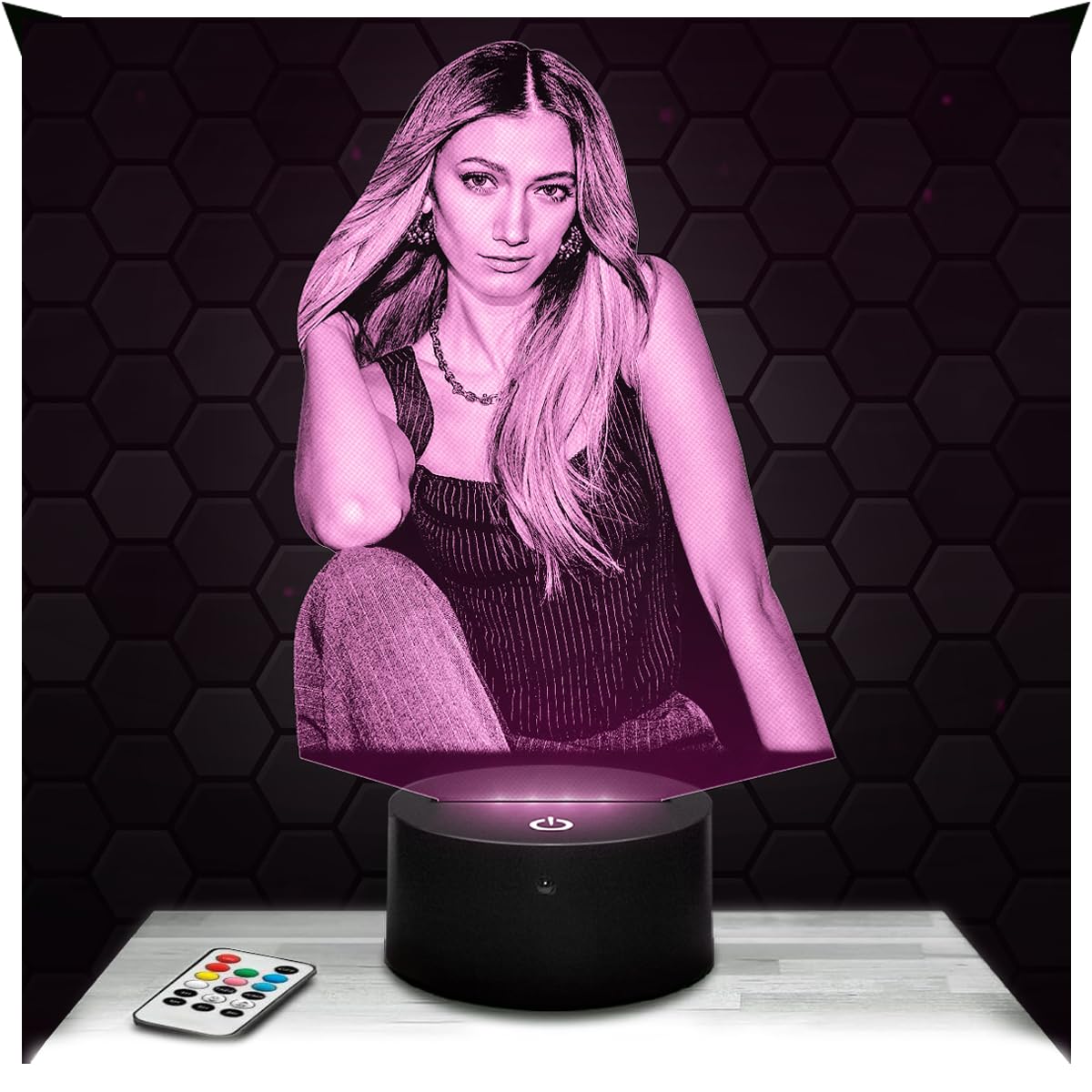 Lampephoto.fr - 3D Lamp Leony German Singer, Touch LED Night Light, 3D Hologram Effect, Christmas Birthday Gift Idea for Men Women, Bedroom Decoration Object