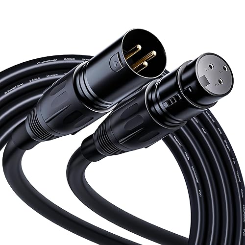 VKheroKV Cable de micrófono XLR de 3 pines macho a hembra, cable OFC (cobre sin oxígeno), cable XLR adecuado para mezclador de micrófono, sistemas