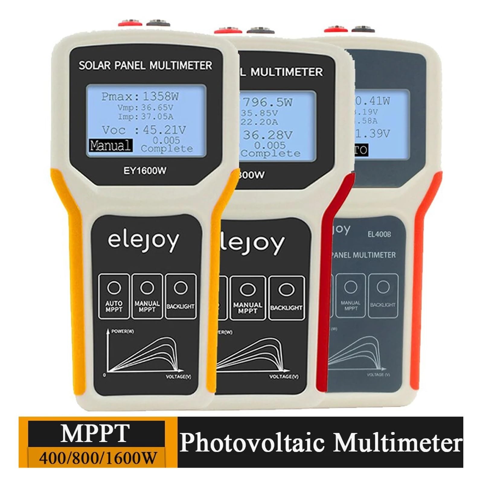 Miernik mocy optycznej, EY1800W/EY1600W/EY800W/EL400B Tester Paneli Słonecznych Panel Fotowoltomierz Auto/Manualny Miernik MPPT Woltomierz(400W)