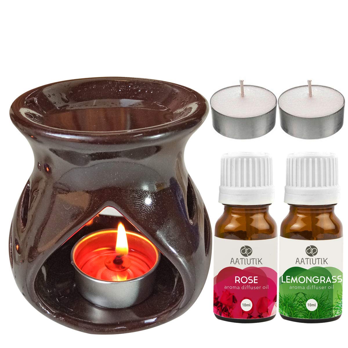 Aatiutik Ceramic Aroma Diffuser Oil Burner Home Fragrance with Rose ...