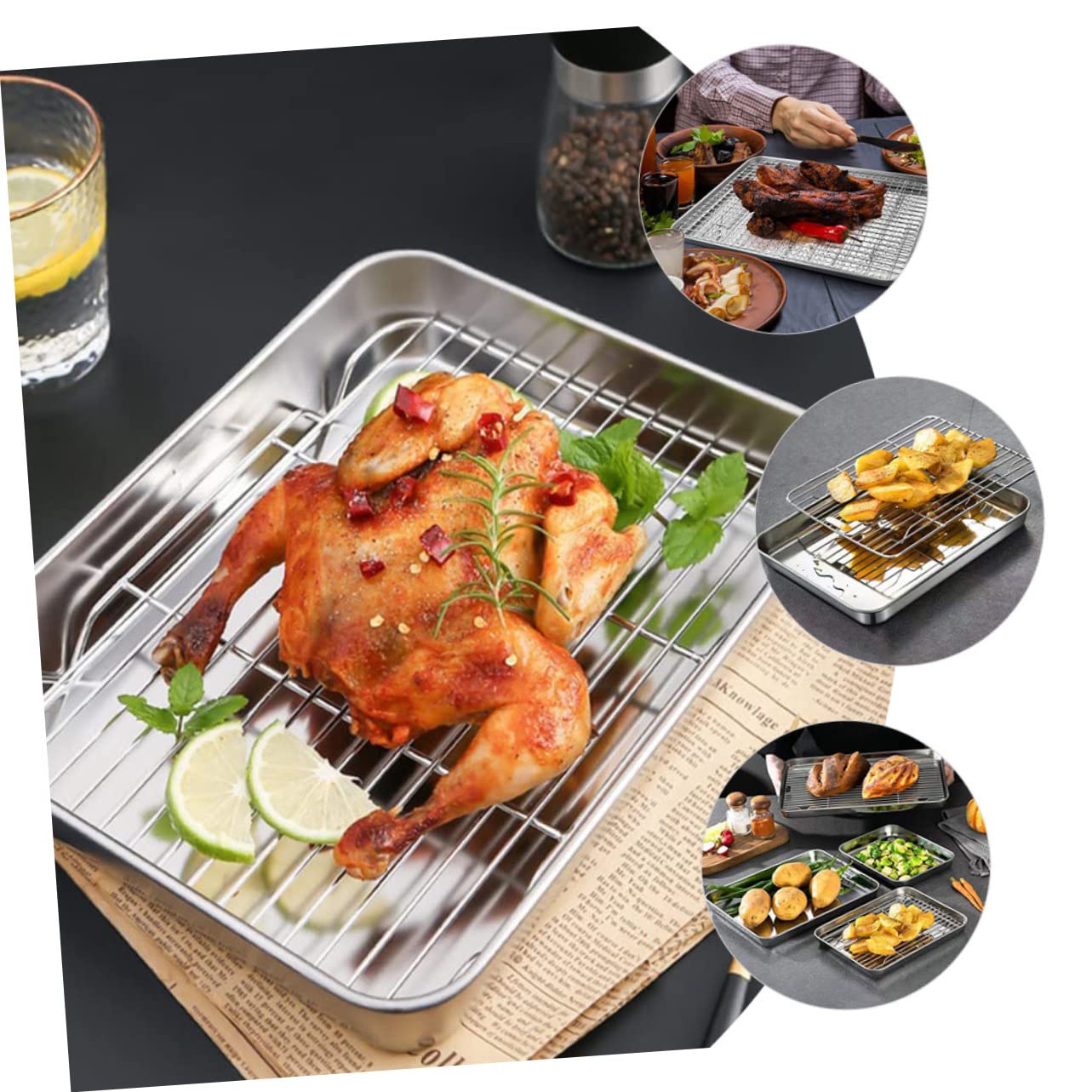 BESTonZON 1ensemble Plaque De Cuisson Antiadhésive Refroidissement Accessoire De Pâtisserie Multifonction Pour Cuisson Au Four Et Camping Facile à Nettoyer Et
