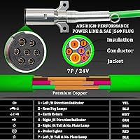 Vista 4 de Kit de manguera de línea de aire 3 en 1 ABS y Power Air de 12 pies, envoltura de línea eléctrica de 7 vías de goma para remolque de tractor