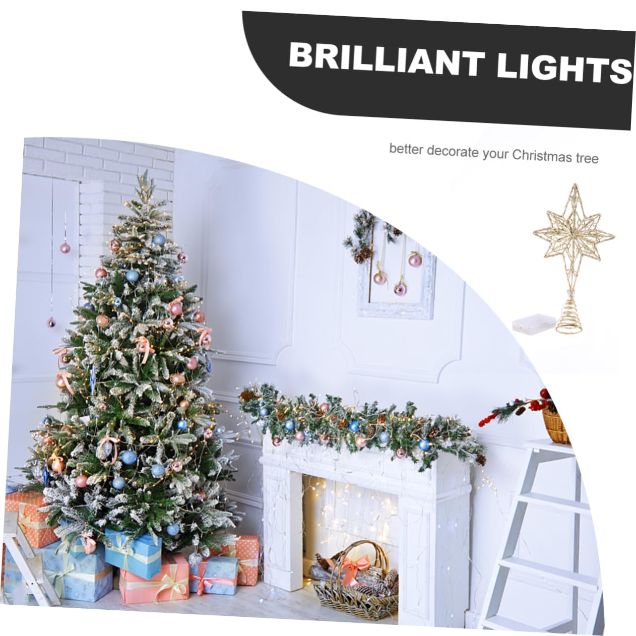 Ciieeo 2 Pièces Étoile De Noël Octogonale en Haut du Sapin d'arbre Étoile De Fer Étoile Suspendue De Noël Décor De Table Décor De Bureau Solide Et Pentacle Arbre De Fête
