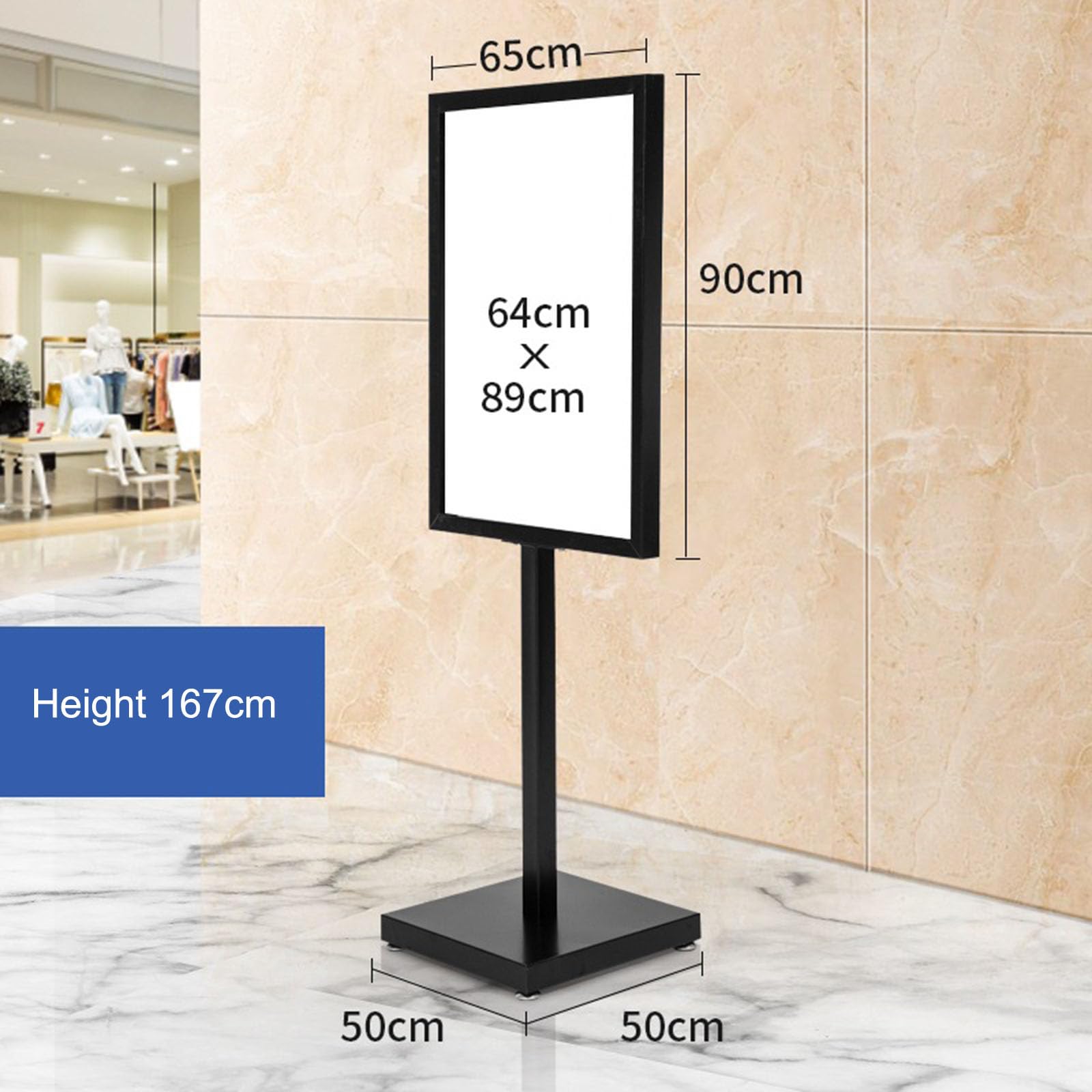 Supporto Poster Regolabile In Acciaio - Per A3, A4, Menu, Fiere, Negozi, Altezza 80 Cm - Foto 4