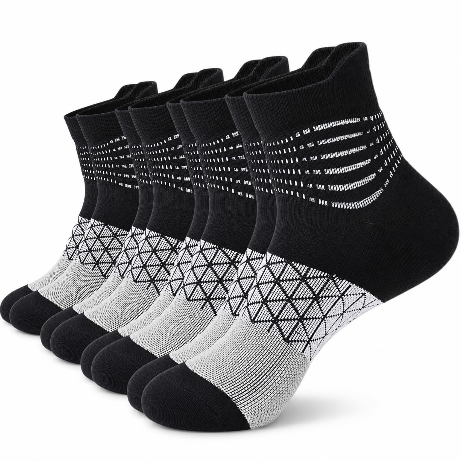 IRAMY Compression Ankle Support Socks Women Wicking Cushioned Athletic Plantar Fasciitis Relief 3/4/6 Pairs