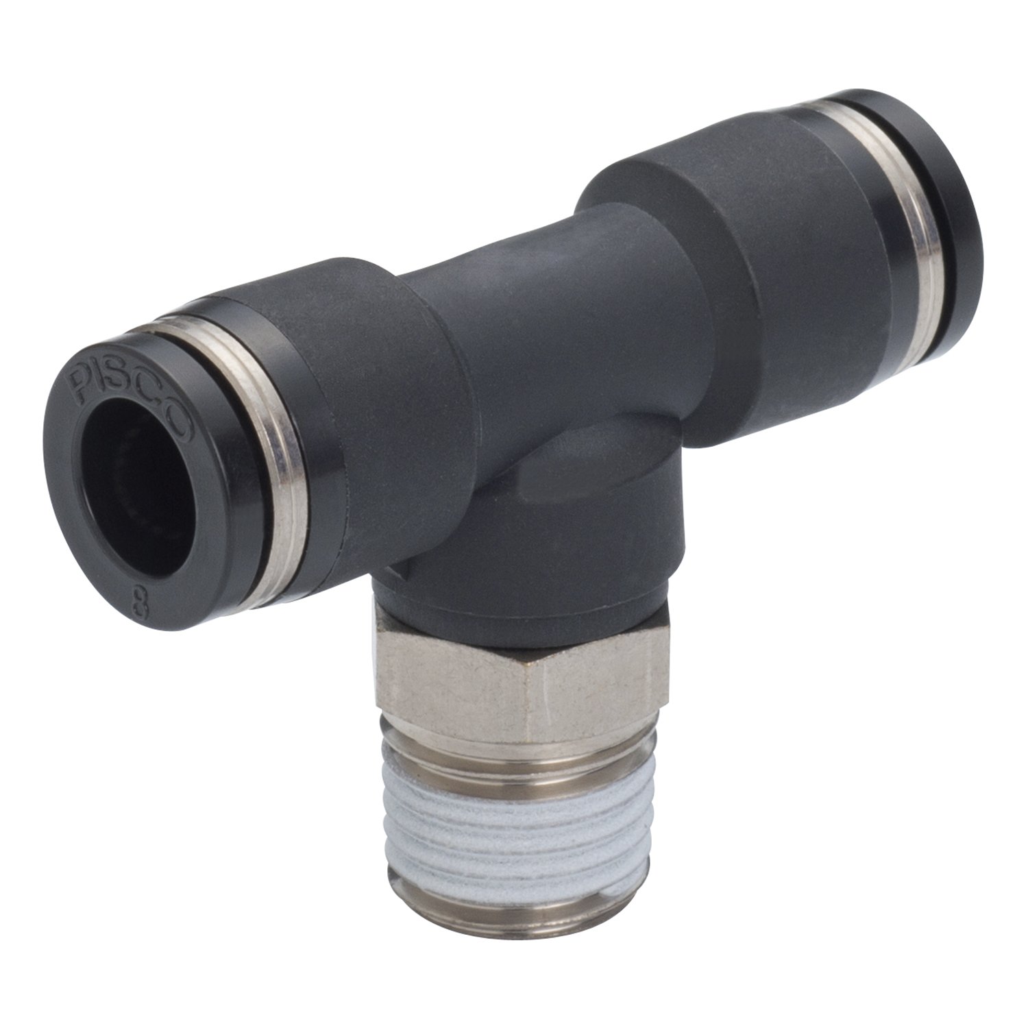 日本ピスコ(PISCO) ワンタッチ継手(チューブフィッティング) エルボ 適用チューブサイズ:12mm ネジサイズ:R3/8 PL 日本ピスコ ピスコ チューブフィッティング エルボ 適合外径6mm 接続口径R1/8 PL6-01 1個 290-8948（直送品） - アスクル