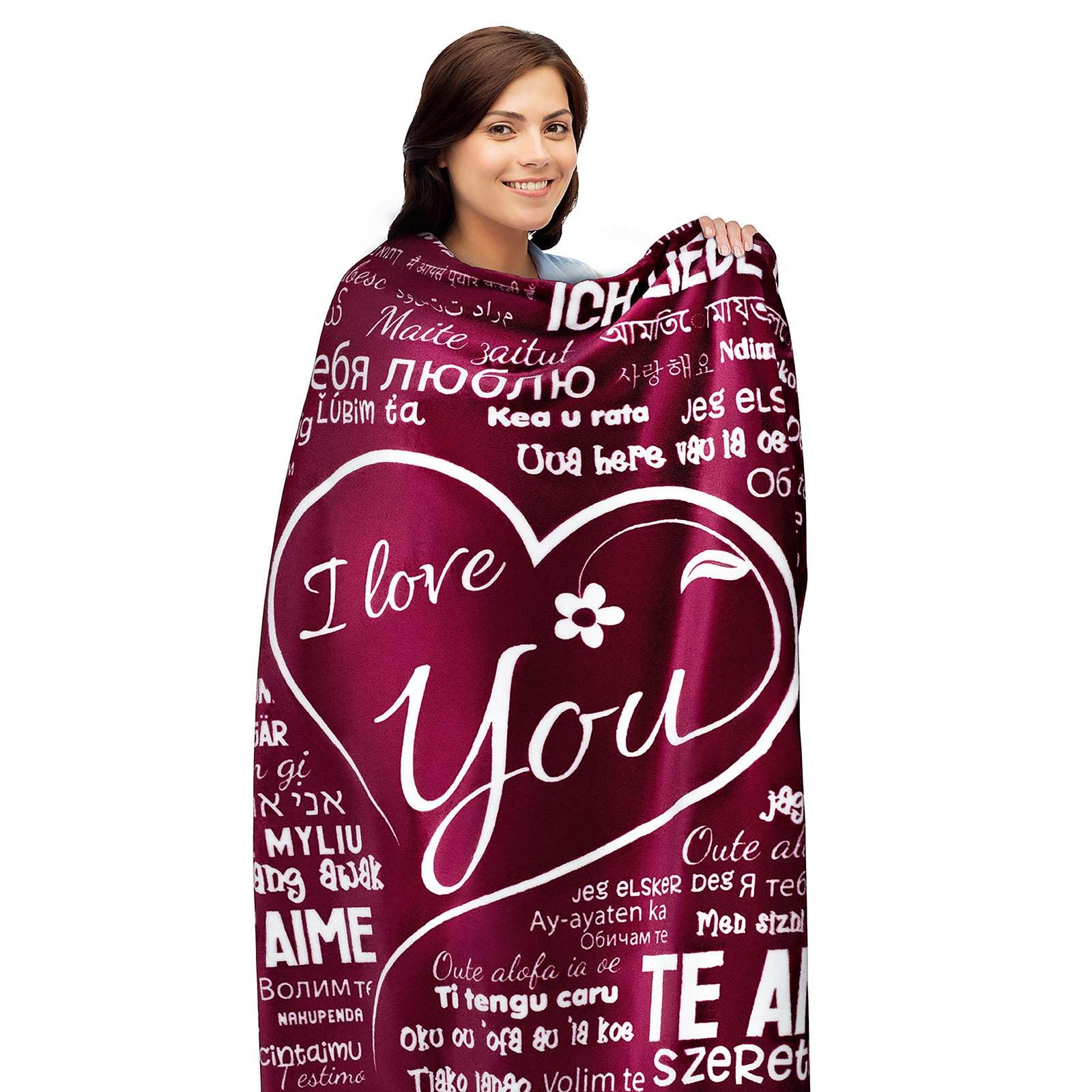 ButterTree Mothers Day Gifts from Husband, Mothers Day Gifts for Wife, to My Wife Blanket, Romantic Gifts for Her, Wife Gift Ideas, Wife Birthday Gifts from Husband, 65" x 50" (Red)