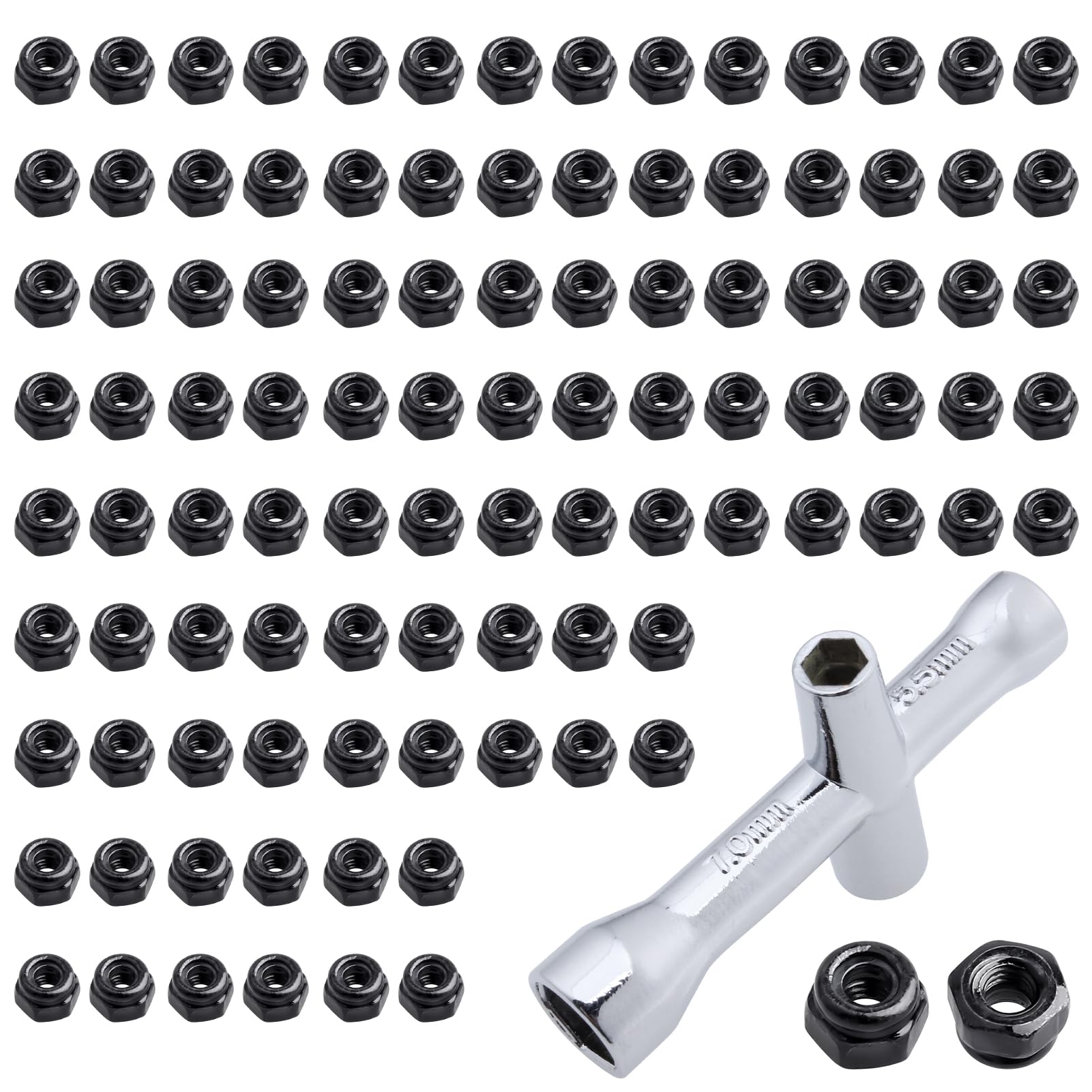 Hobbypark 100pcs Wheel M2.5 Lock Nuts with Wheel Wrench for 1/18 TRX4M Replacement Parts