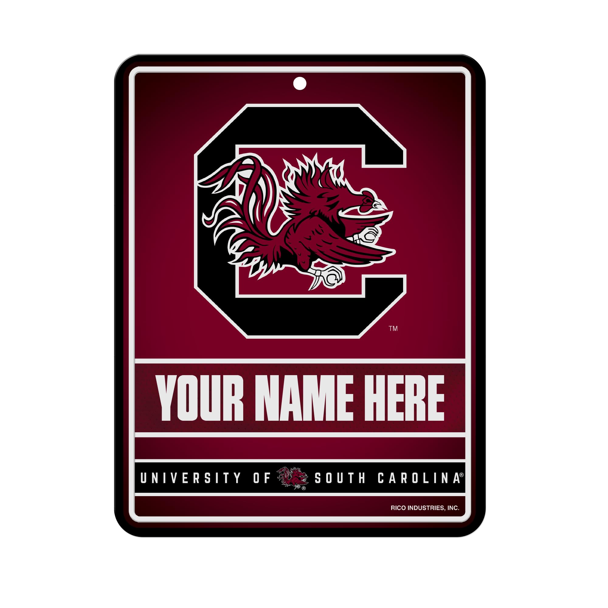 Rico Industries NCAA Personalized Metal Parking Sign Personalized/Custom Metal 8.5" x 11" Parking Sign - Home Décor - Indoor/Outdoor - Great Gift for
