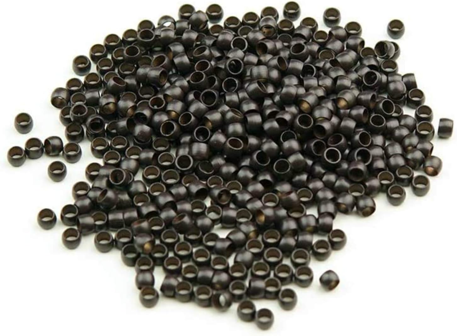 Amesun 1000Pcs Beads Nano Micro Ring Breads Without Silicone For Stick Tip Hair Extensions (Dark Brown)