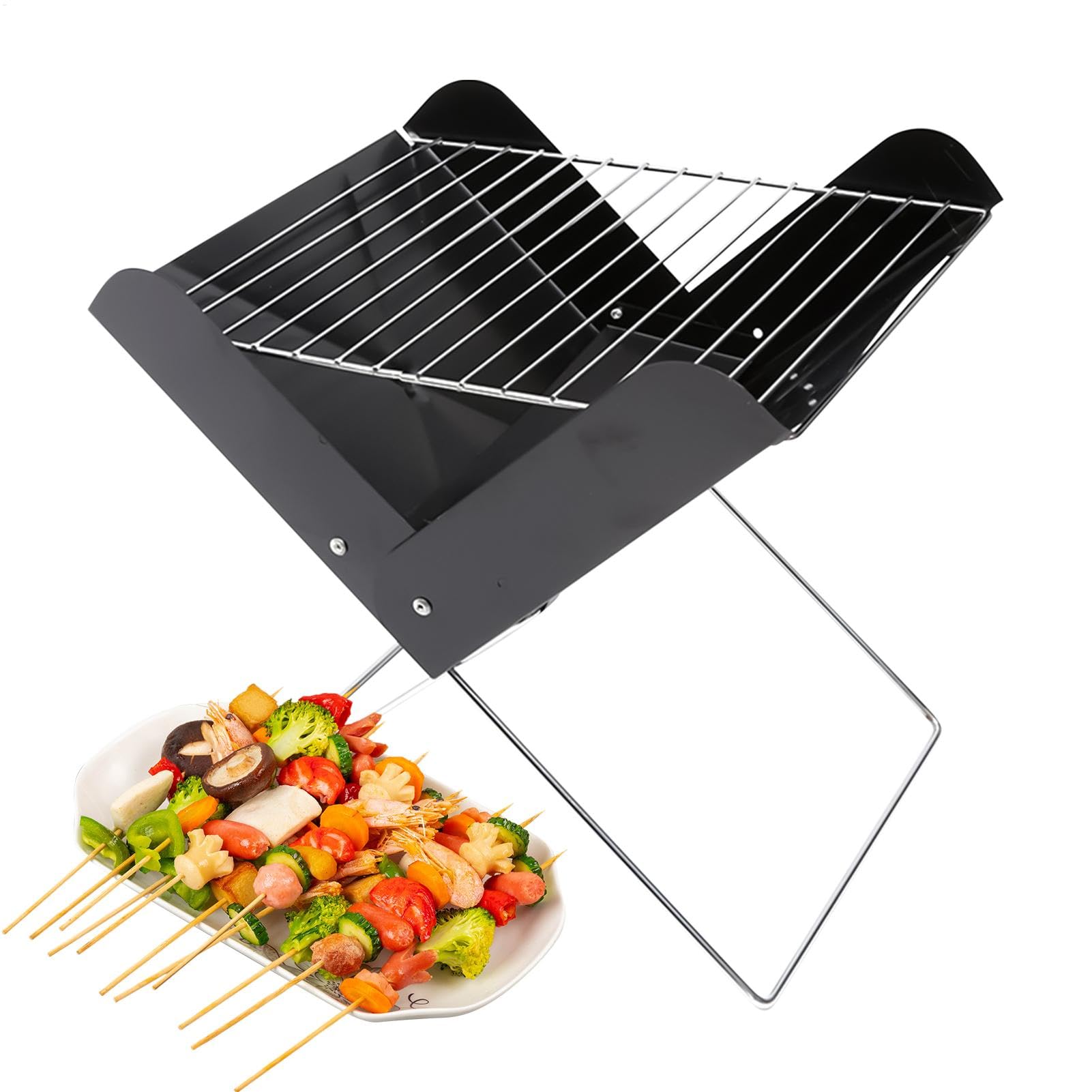Grill BBQ portable en métal avec structure compacte de bureau