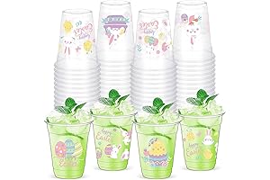 Adorable Easter Plastic Party Cups (50 Pack, 16 oz)