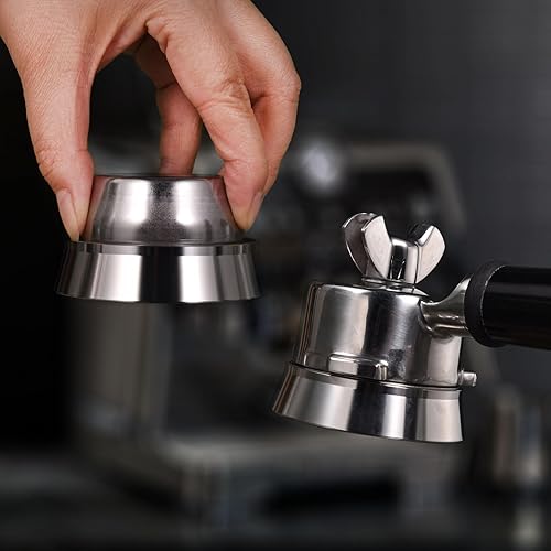 Miniatura 8 de Embudo dosificador magnético V2 de 2.126 in, anillo dosificador de café expreso de acero inoxidable con 8 imanes compatible con portafiltros