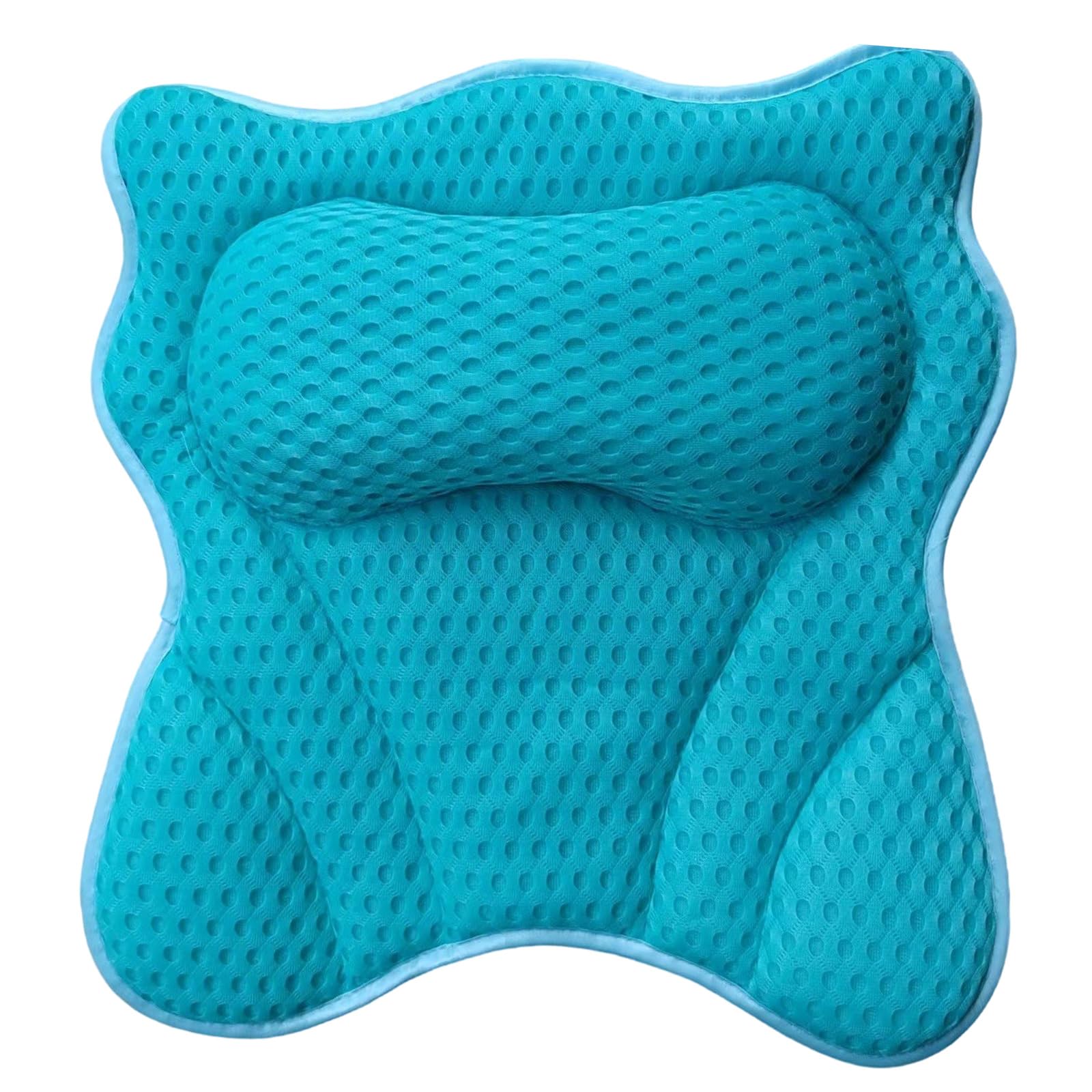 TFAOYS Relaxing Soaking Tub Neck Pillow Ergonomic Shape with Washable Polyester Fabric Suction Cup Bath Pillow