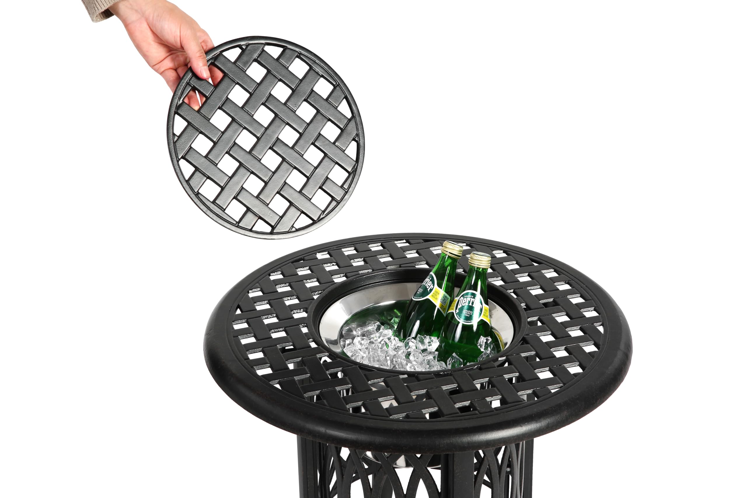 Mesa Bistro Cuadrada de Aluminio para Exterior, 55x49 cm, Resistente al Agua y Óxido, Fácil de Montar y Limpiar, para Jardín, Patio, Piscina