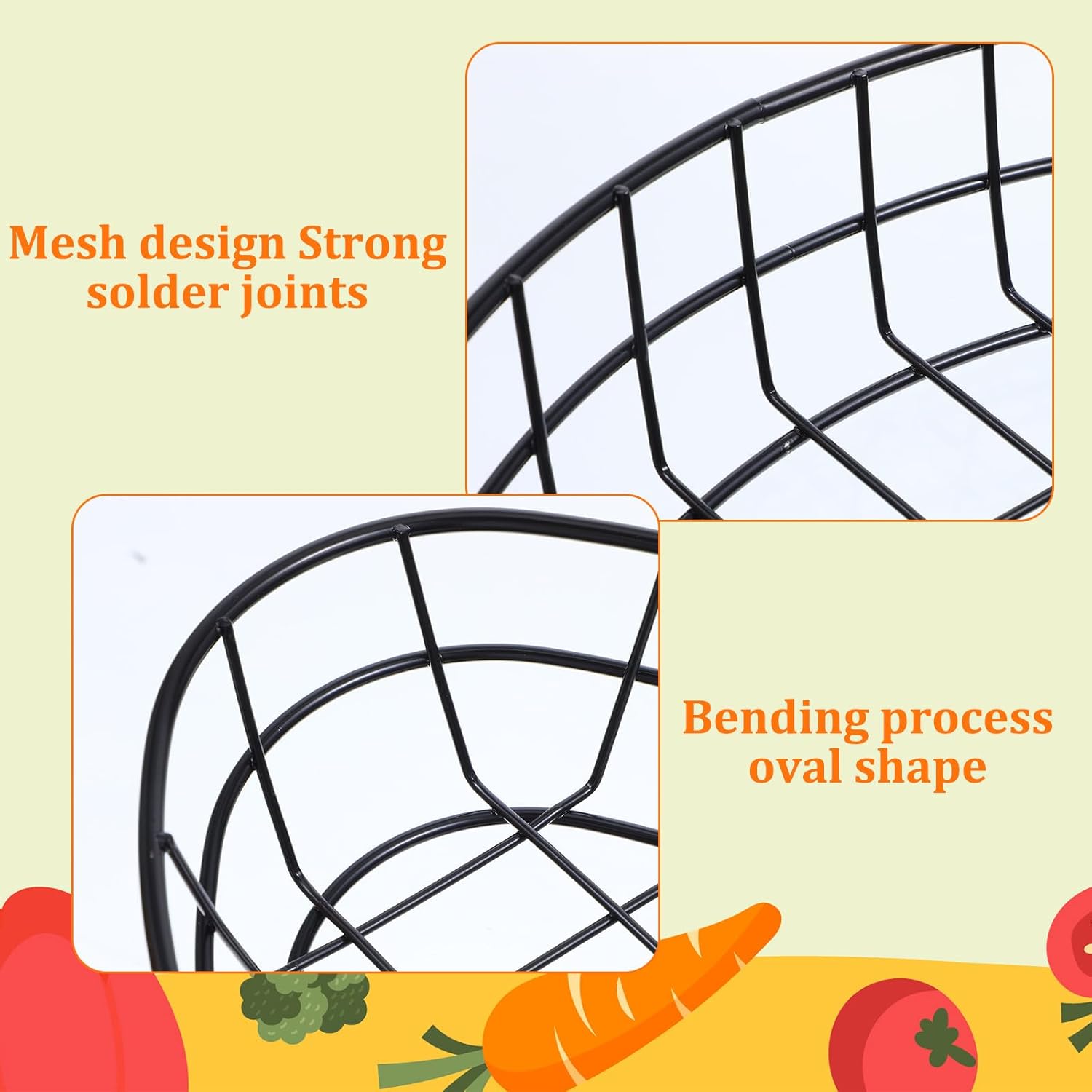 8 Pcs Wire Bread Basket Oval Metal Dinner Roll Baskets for Serving Fruit Bowl Basket Storage with 100 Sheets Deli Wrappers Paper for Kitchen Table Fast Food Burger 9.6 x 6.1 x 2.1 IN