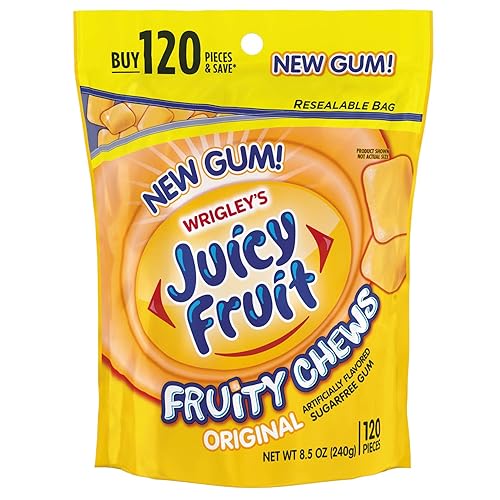 Goma de mascar sin azúcar original Juicy Fruit Fruity Chews