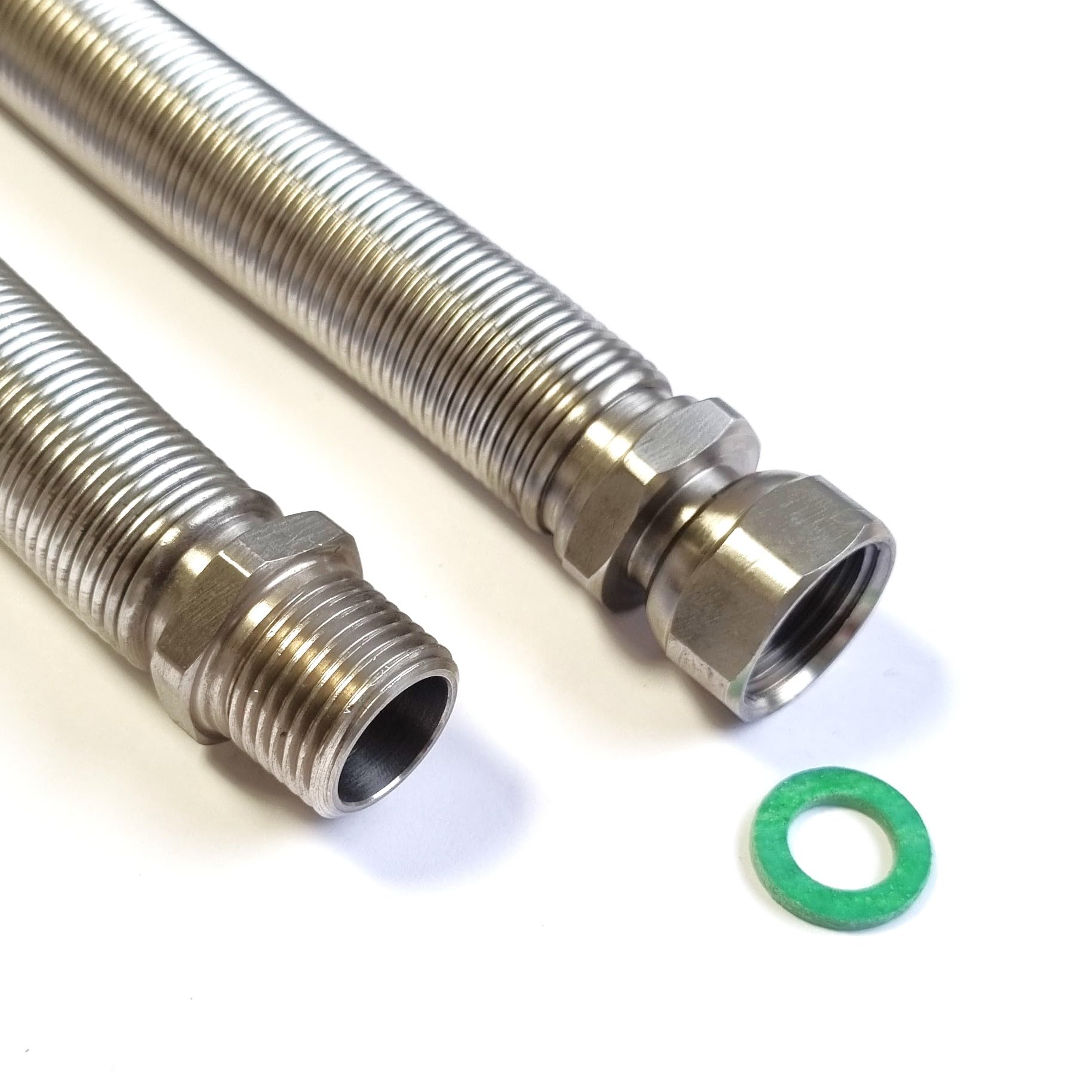 DN25 Wellrohr 1"ÜM x 1"AG ziehbar von 750mm - 1500mm ausziehbar Edelstahl Solarrohr