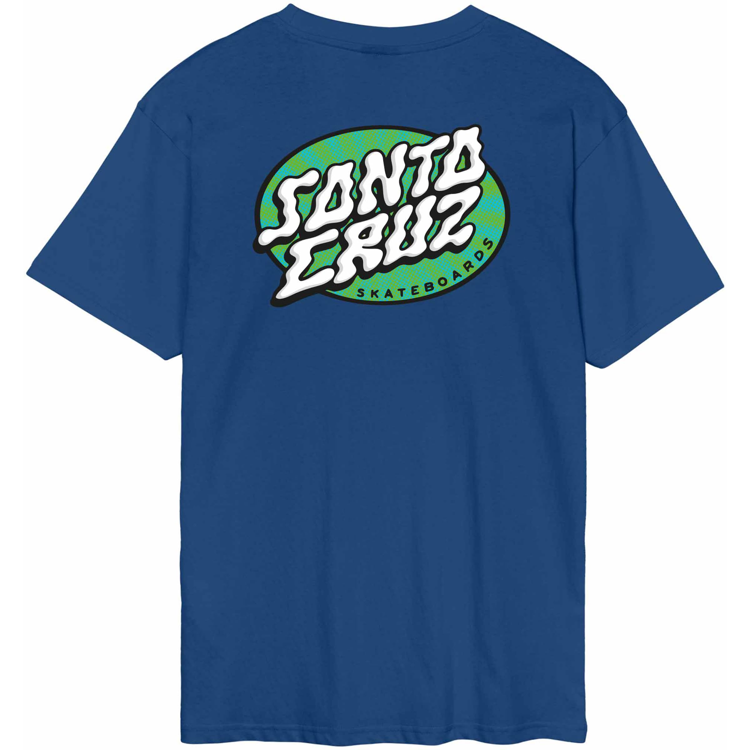 Santa Cruz Vertigo Dot - Camiseta de skate con estampado de fondo azul marino
