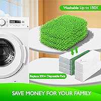 Vista 4 de Almohadillas de microfibra reutilizables para trapeador Compatibles con Swiffer Sweeper - Paquete de 4 paños de barrido en seco y paños de trapeo