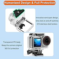 Vista 3 de BO&DQQ Carcasa Subacuática Impermeable Compatible con DJI Osmo Action 5 Pro/Action 4/Action 3, Funda de Cubierta de Buceo de 50 m/164 pies con Kit
