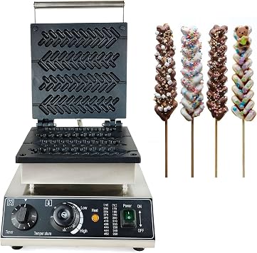Commercial Electric Wheat Stalk Shape Waffle Maker Machine 1700W 4 Pcs Household Non Stick Waffle Iron Stainless Steel Hot Dog Maker With 50-300C Temp Control