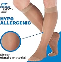 Vista 10 de (3 pares, punta cerrada) Medias de compresión de talla grande para mujer, de 15-20 mmHg, de compresión traslúcidas para mujer, hasta la rodilla