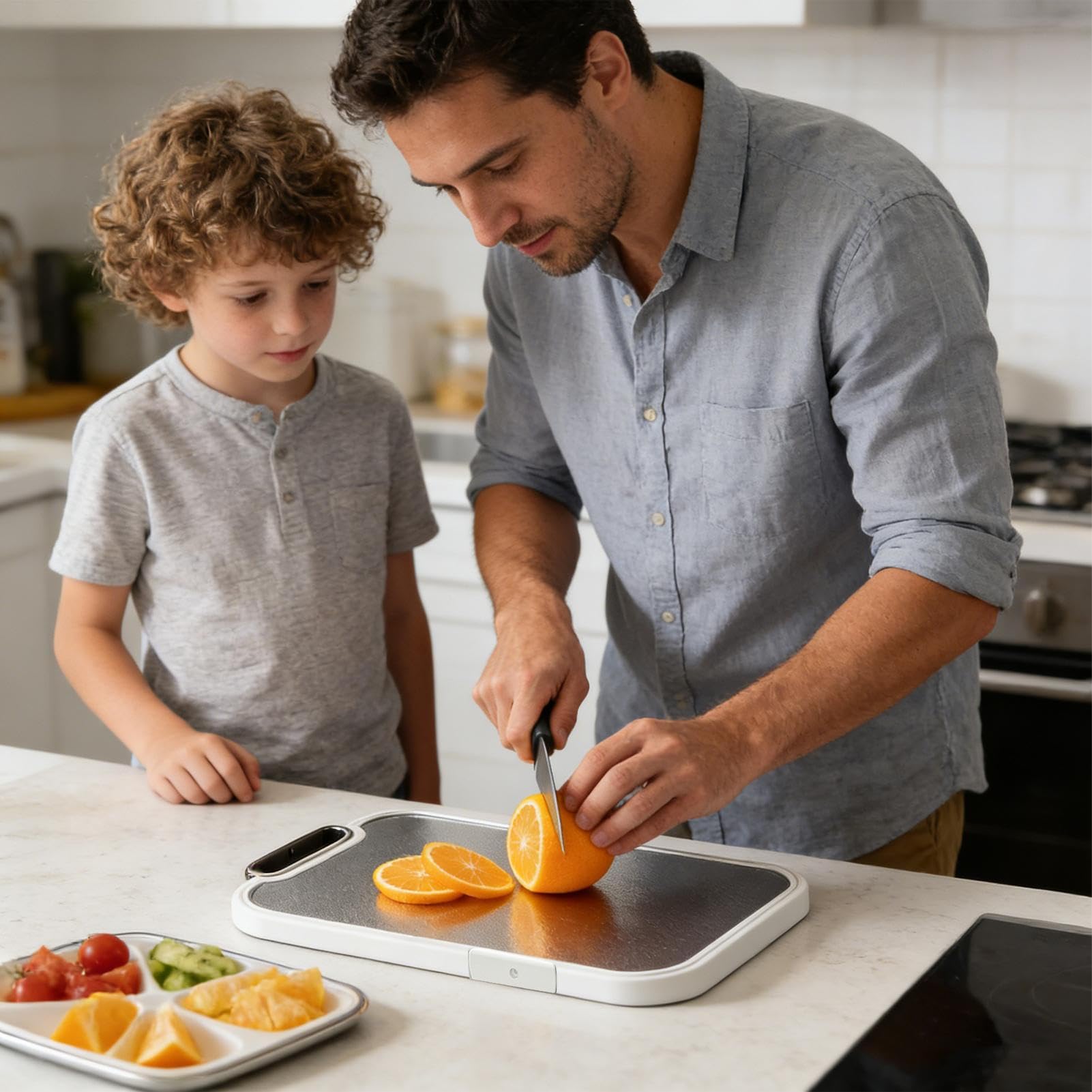Tablas de Cortar de Titanio para Cocina Doble Cara y Antideslizante | Tabla para Picar Utensilio de Cocina para Preparar Alimentos