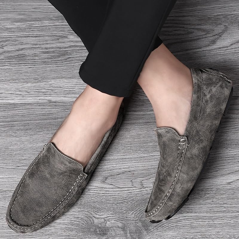 Mens Loafers Vegan Leather Driving Loafers Resistant Anti-Slip Flexible Casual Slip On2