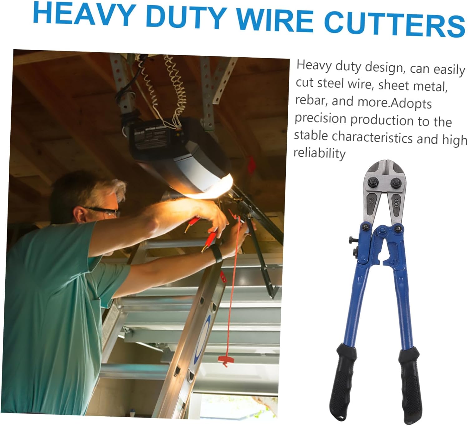 Gatuida Ergonomic Heavy Duty Bolt Cutter Portable Wire and Rivet Cutting Tool for Steel Rebar and Chains Steel Construction for Tough Materials