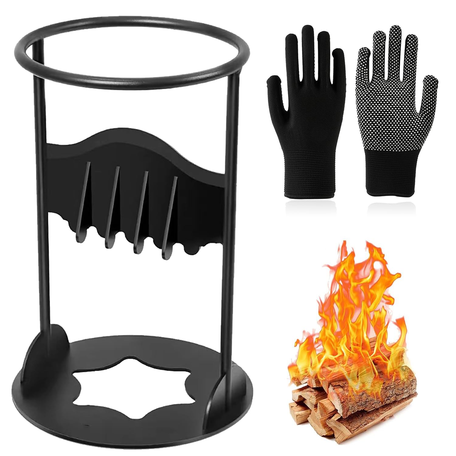 Shengruili Quick Manual Wood Splitter, Kindling Cracker, Cracker Firewood Splitter, Portable Firewood Ignition Splitter, Cast Iron, for Campsite and Home