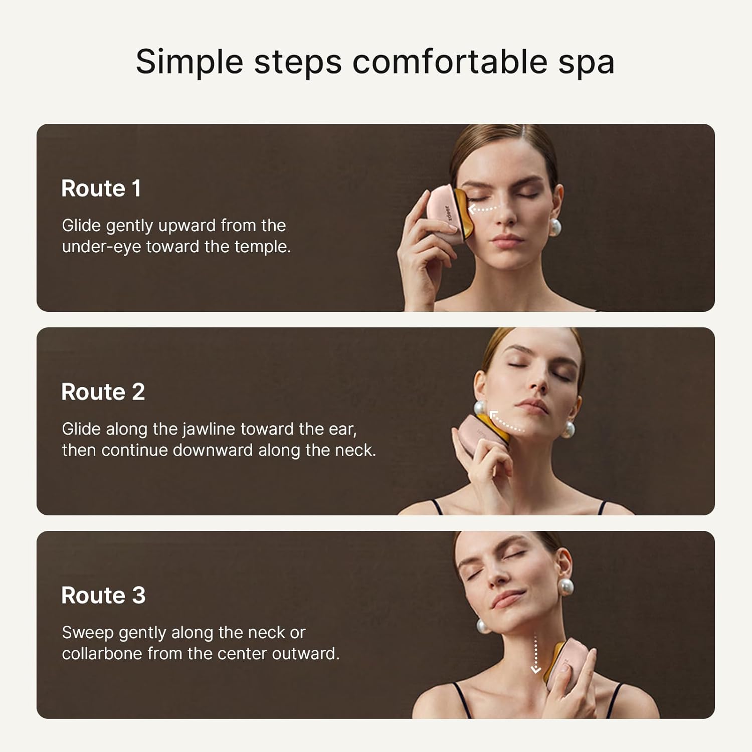 ZDEER Red Light for Face & Neck Massager Facial Care Device – Electric Gua Sha Brass Tool with Heat & Vibration for Firming, Sculpting & Skincare, Pink - Image 5