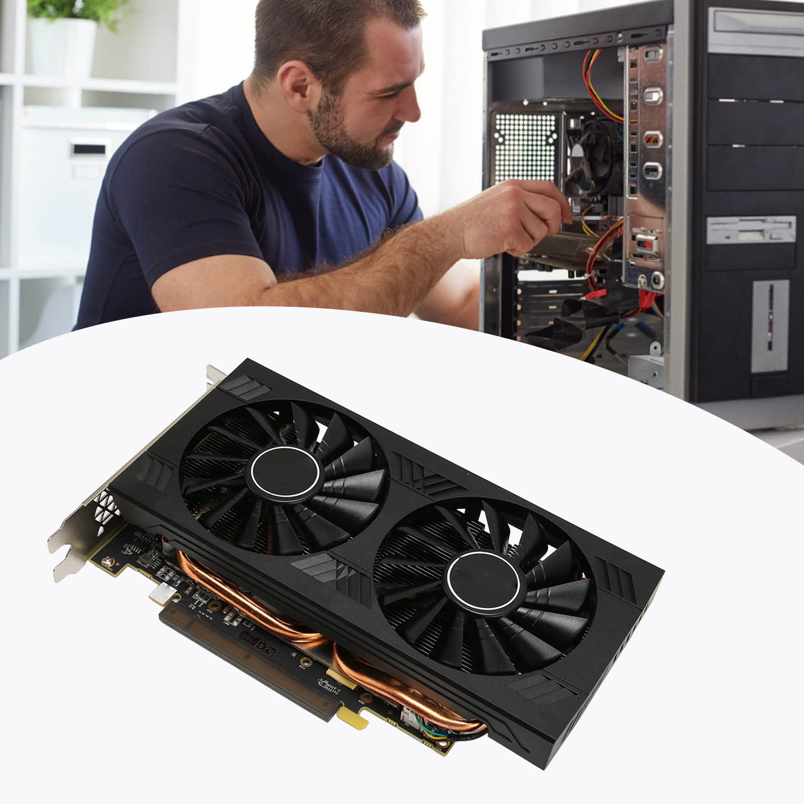 Scheda Grafica da Gioco da 8 GB, Scheda Grafica GPU 4096x2160 GDDR5 (256 Bit), 1286 MHz, PCI Express 3.0 X16, HDMI DP, con Raffreddamento a Doppia Ventola Raffreddamento Rapido