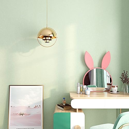 Miniatura 6 de Livelynine Papel tapiz verde claro de 15.8 x 591 pulgadas, para pegar y despegar para dormitorio, papel de contacto verde salvia extraíble para