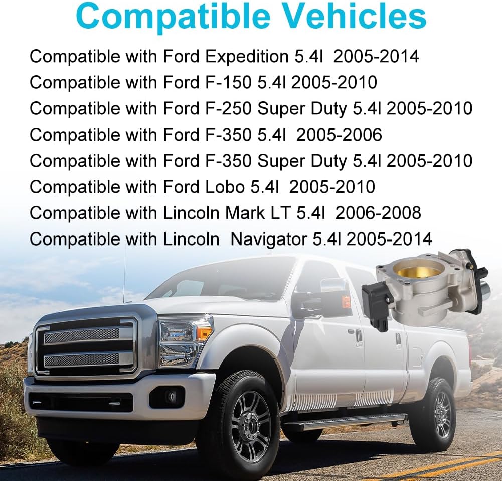 WMPHE Electronic Throttle Body 75mm Compatible with Ford Expedition F-150 F-250 F-350 Super Duty Lobo Lincoln Mark Navigator 2005-2014 5.4L Replacement for 8L3Z-9E926-A 67-6001 S20001 TB1015
