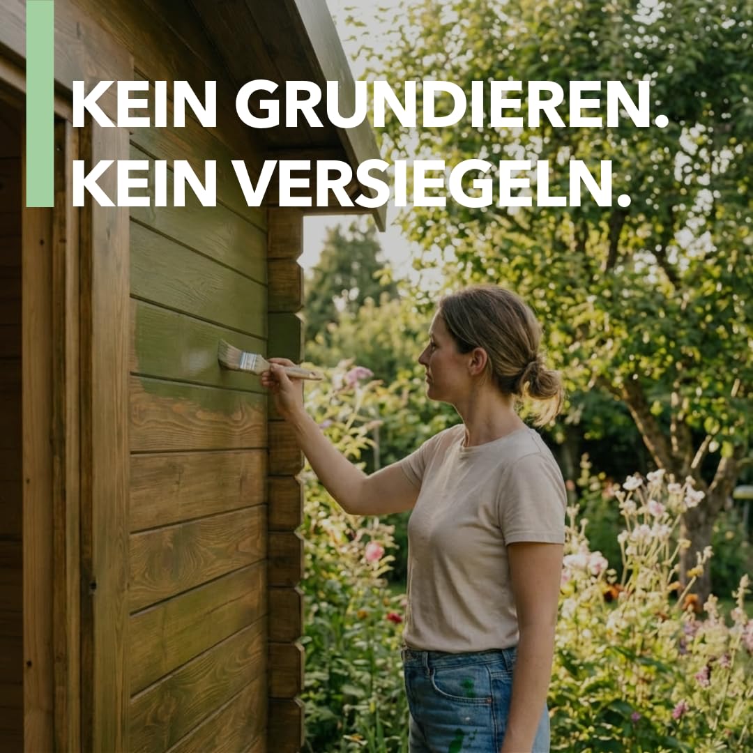 Lignocolor Holzfarbe Außen matt | wetterfeste Farbe für den Außenbereich (Aloe matt, 750ml) | hochdeckend & hochbeständig