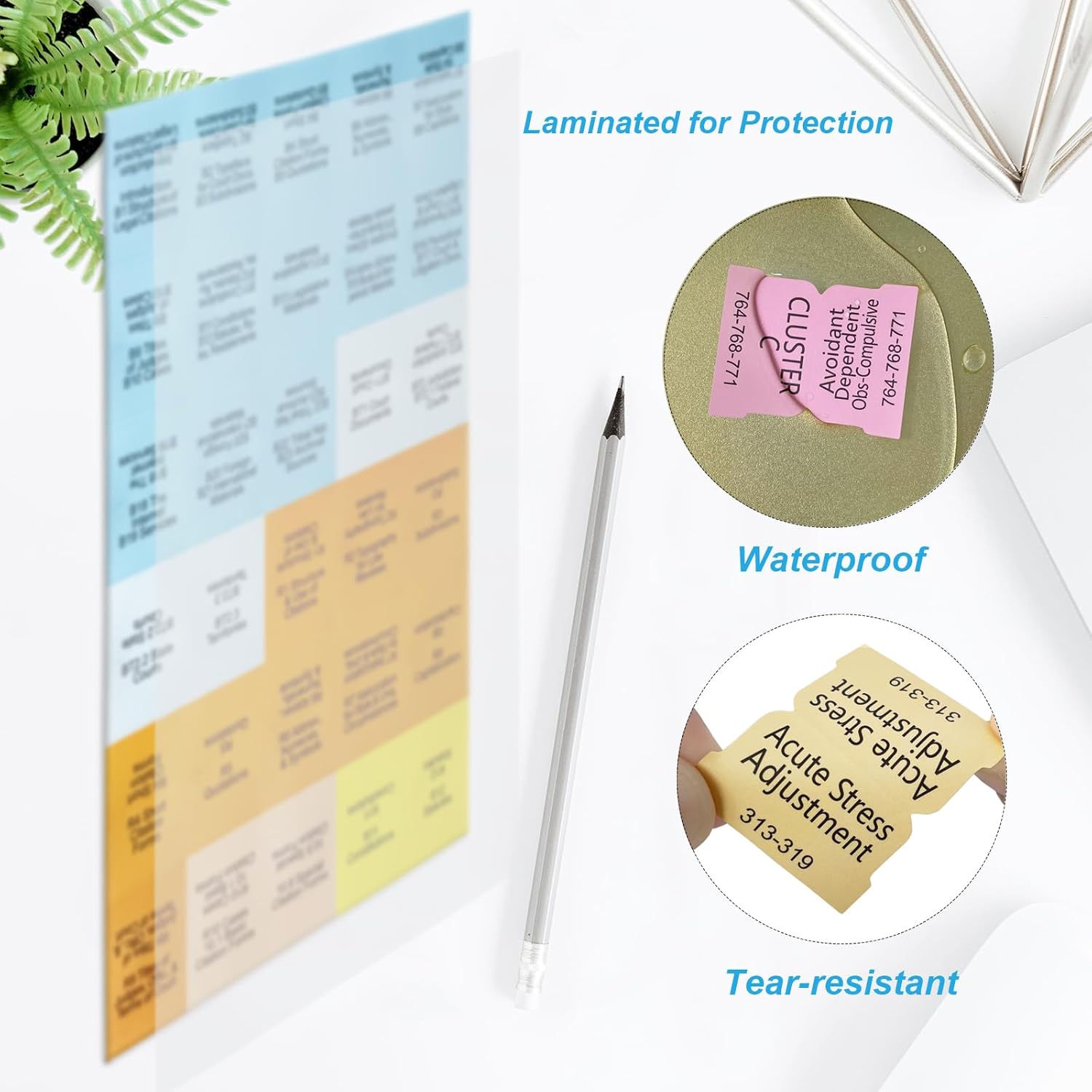 Index Book Tabs for NEC 2026 Code Book, Side + A-Z Tabs, Laminated Durable, Color-Coded, with Wire and Raceway Chart, 2 Ohm's Law Stickers, Page Numbers Sheet & Alignment Guide - Image 4