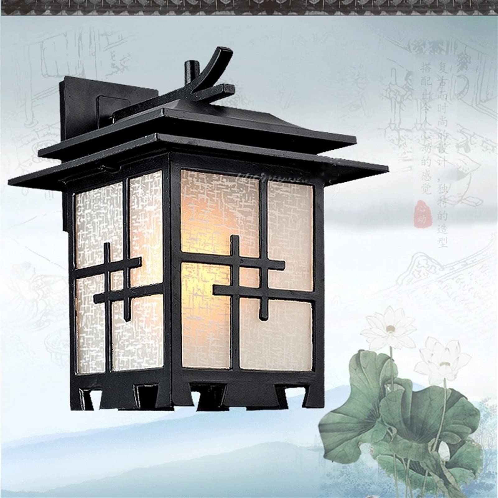 Applique Murale européenne Style Vintage, Style Chinois, imperméable, en Aluminium et Verre, Style Japonais, Simple, Antique, pour Porte, Couloir, Jardin, terrasse, Balcon, E27